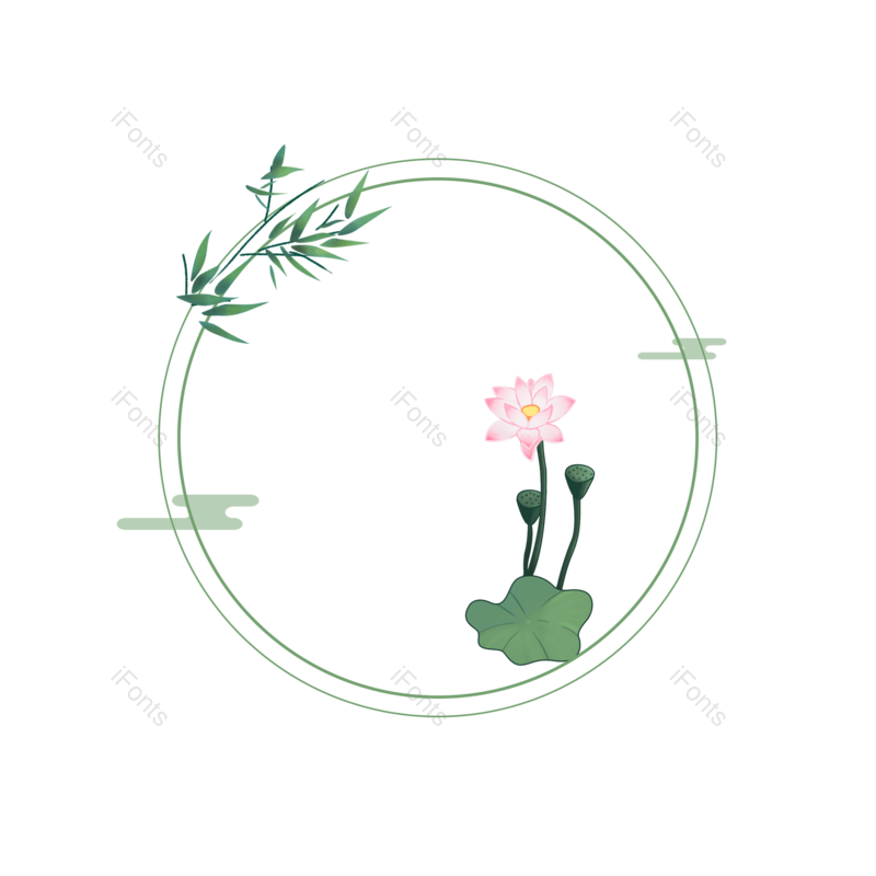 边框图片,清新元素,荷花PNG,夏天免抠素材